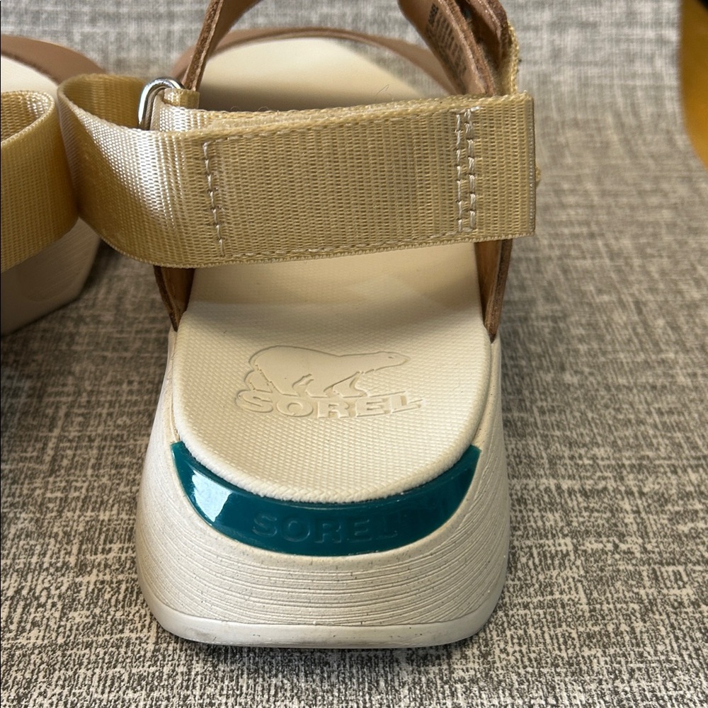 Sorel Women's Tan Leather Sport Sandals with White Sole - Picture 5 of 15